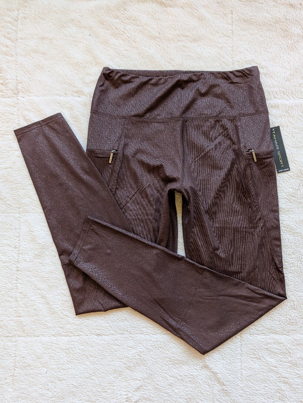 Tahari Sport Brown Midrise Leggings